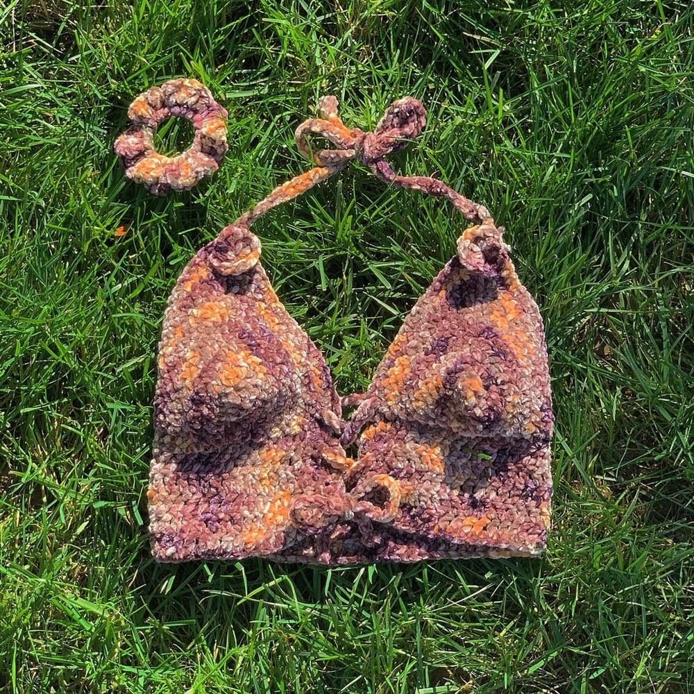 Crochet Tie-Front Crop Top